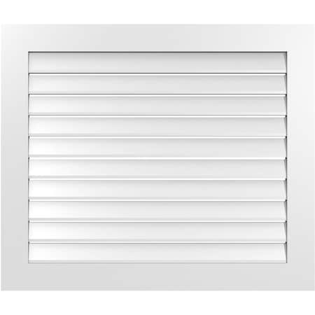 Ekena Millwork Vertical Surface Mount PVC Gable Vent: Functional, w/ 3-1/2"W x 1"P Standard Frame, 40"W x 34"H GVPVE40X3401SF